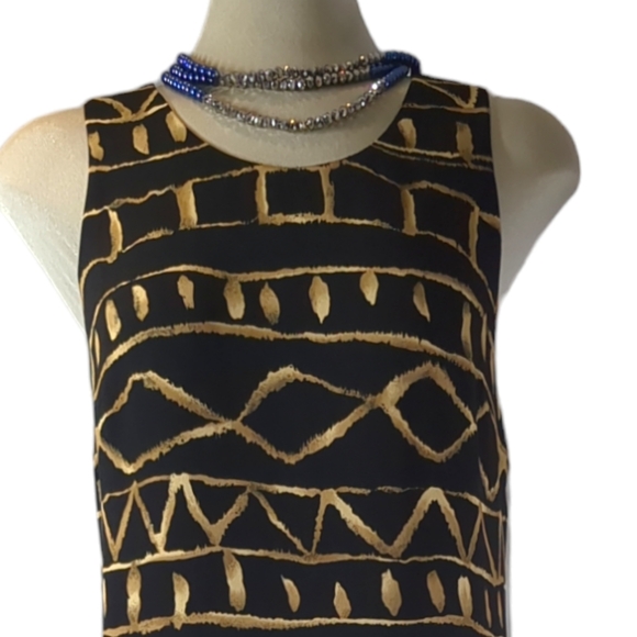 Jones New York Black and Brown Printed Pull up Maxi Dress Size 8 - Picture 11 of 16